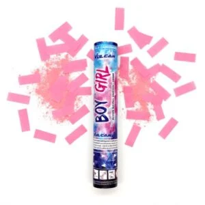 gender party decoratie met mist