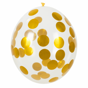 Confettiballonnen  Goud – set van 5 stuks (Ø 30 cm)