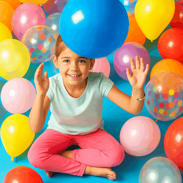Multicolor confettiballonnen – set van 5 stuks (Ø 30 cm) - Afbeelding 3