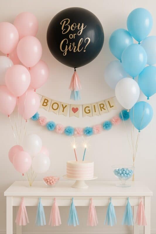 alt="gender reveal decoratie België"