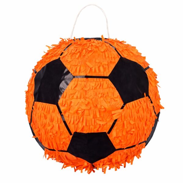 Piñata voetbal oranje voor sportfeest of verjaardag